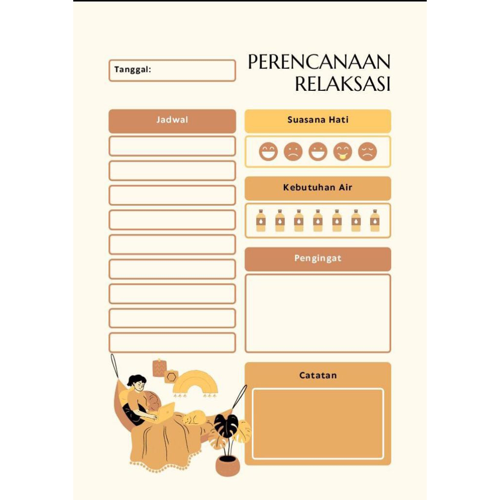 Relaxation Planner Printable – Mood & Self-Care Tracker