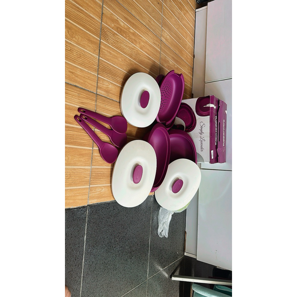 Simply Lavender Set Tupperware, Wadah Saji, Wadah sayur, Wadah Ungu Cantik