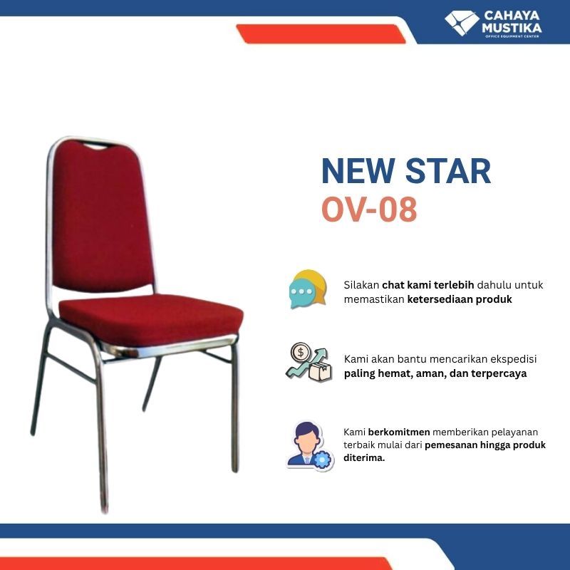 Kursi Susun Pestai/Kursi Susun Besi/Kursi Susun Kantor/Kursi Susun Tamu Newstar Susun OV-08 Malang