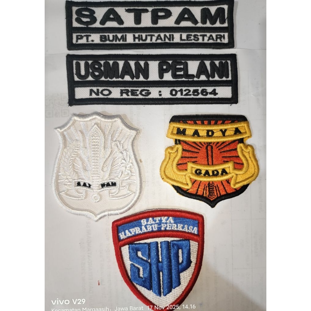 Atribut Satpam bordir timbul 3d