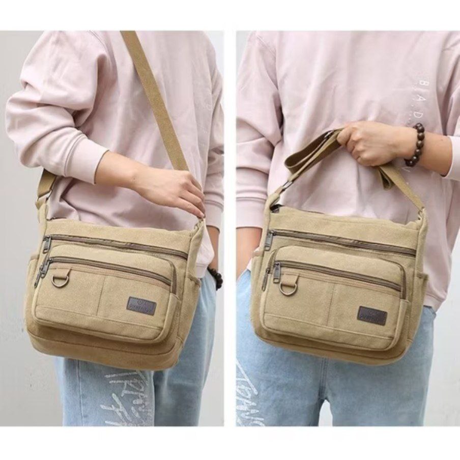 ZIVI SLINGBAG | Tas Selempang Pria Slingbag Pouch Pria Shoulder Bag Kanvas Premium