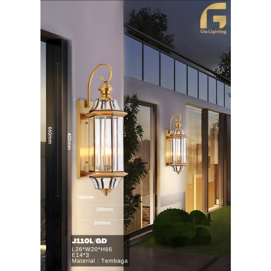 Lampu Dinding Outdoor J110L/GD