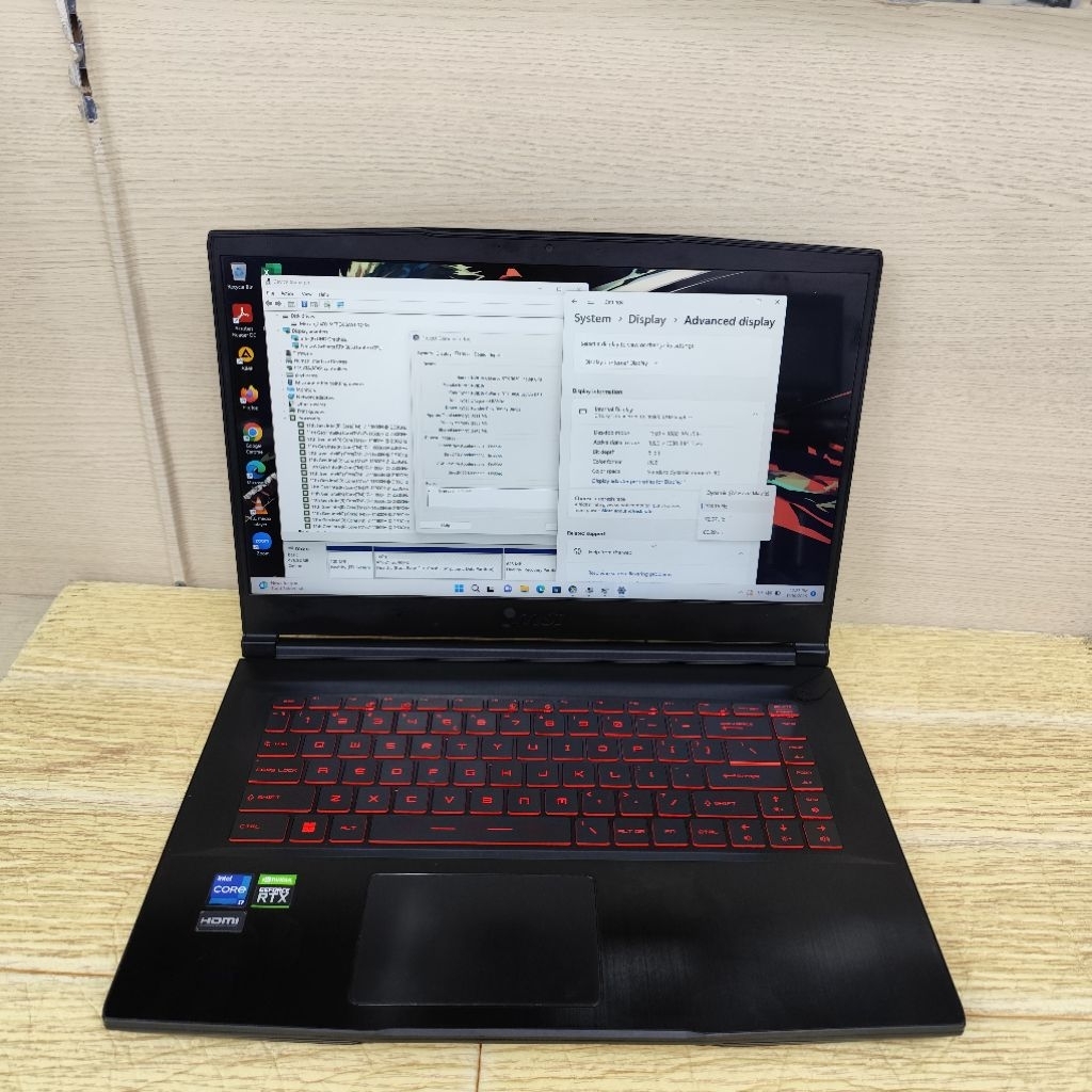 Laptop Second MSI Gf63 Thin 11uc Core i7-11800h Ram 8gb Ssd 512gb Rtx 3050