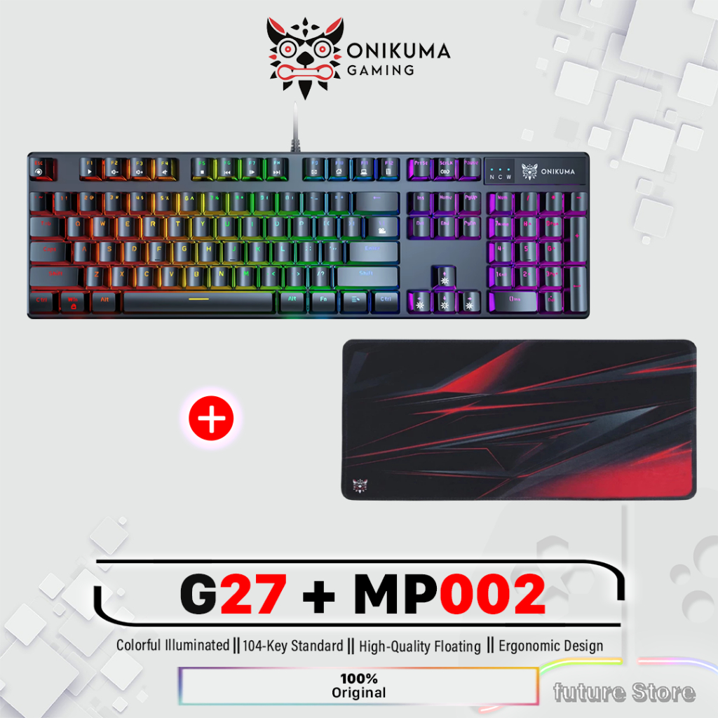 Keyboard Gaming RGB ONIKUMA G27 Black Original - Professional Gaming Keyboard Futures Gaming