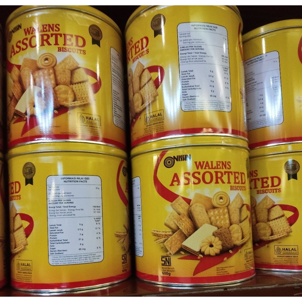Nissin Assorted Wallens Biskuit Kaleng dan Wafer Lebaran 2026 Monde Kongguan 600gr