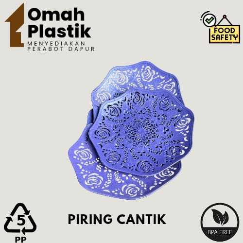 PIRING CANTIK - PIRING ROTAN/ANYAM PLASTIK MOTIF BUNGA - PIRING SAJI MOTIF BUNGA BAHAN PLASTIK TEBAL