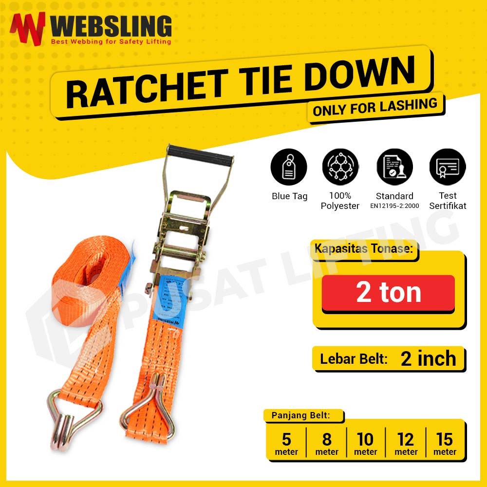 Ratchet Tie Down 2 Inch 2 Ton Track Belt 5 8 10 12 15 Meter Websling