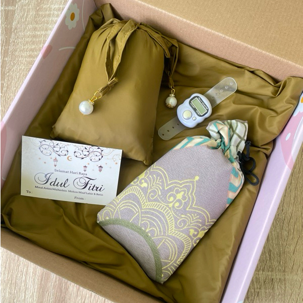 BESTPROMO SYALUNA - HAMPERS MUKENA DEWASA KADO MUKENAH MEWAH 2 IN 1 GIFT BOX