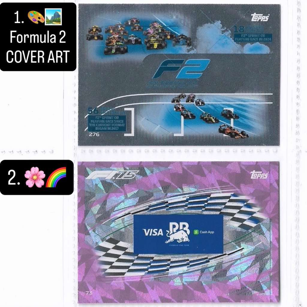 Kartu f1 & f2 Topps Turbo Attax - Formula 2 Cover Art & Racing Bulls PINK RAINBOW
