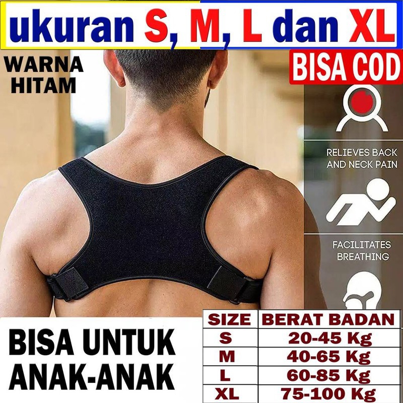 Korektor Postur Punggung / Bahu Posture Corrector Penegak Punggung Bungkuk Back Support Shoulder Anti Bongkok