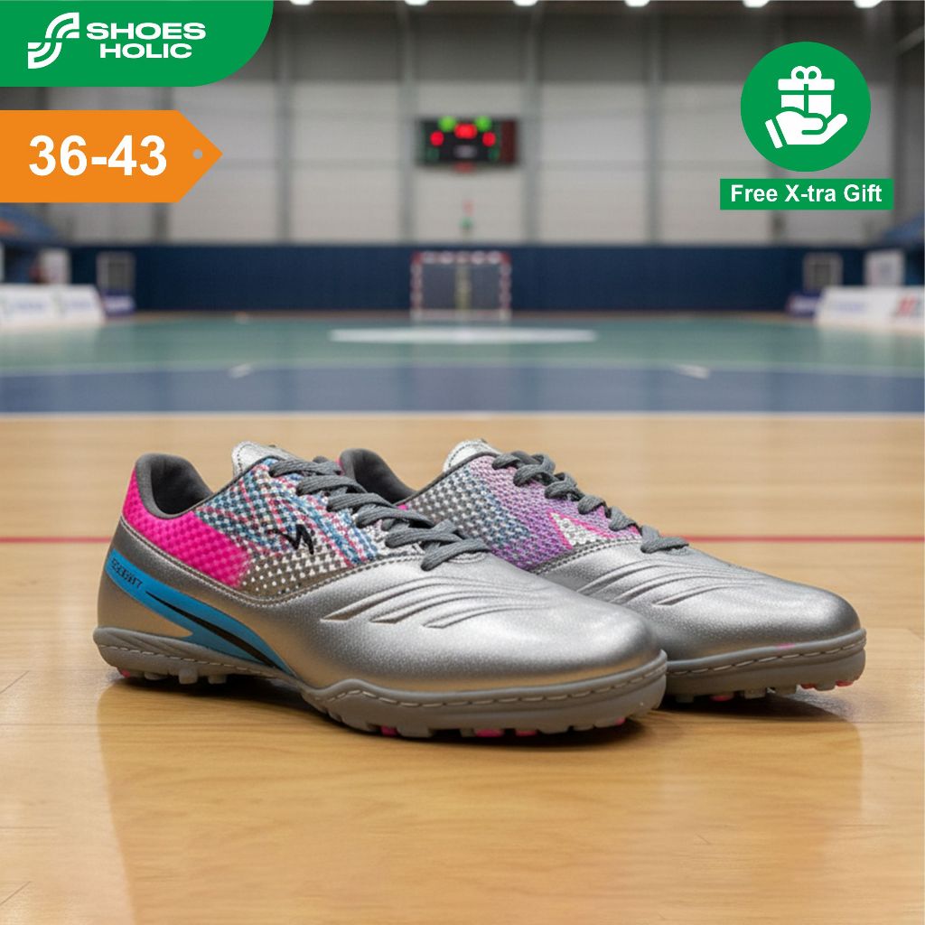 Sepatu Futsal Specs Lightspeed Reborn In Dazzling Silver Blue Ivory Oast Green Pink Sepatu Olahraga 