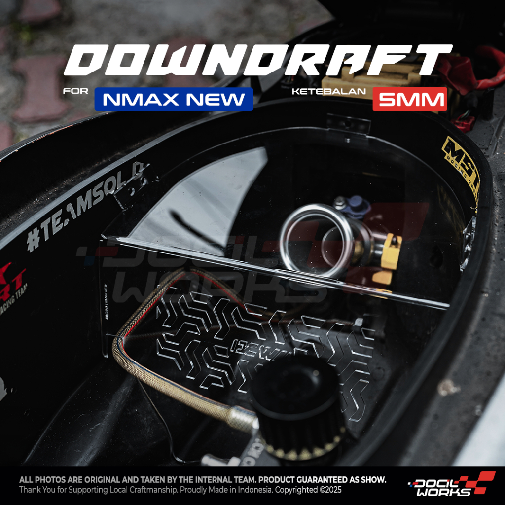 Docilworks - Sekat bagasi downdraft akrilik Cover Downdraft NMAX NEW