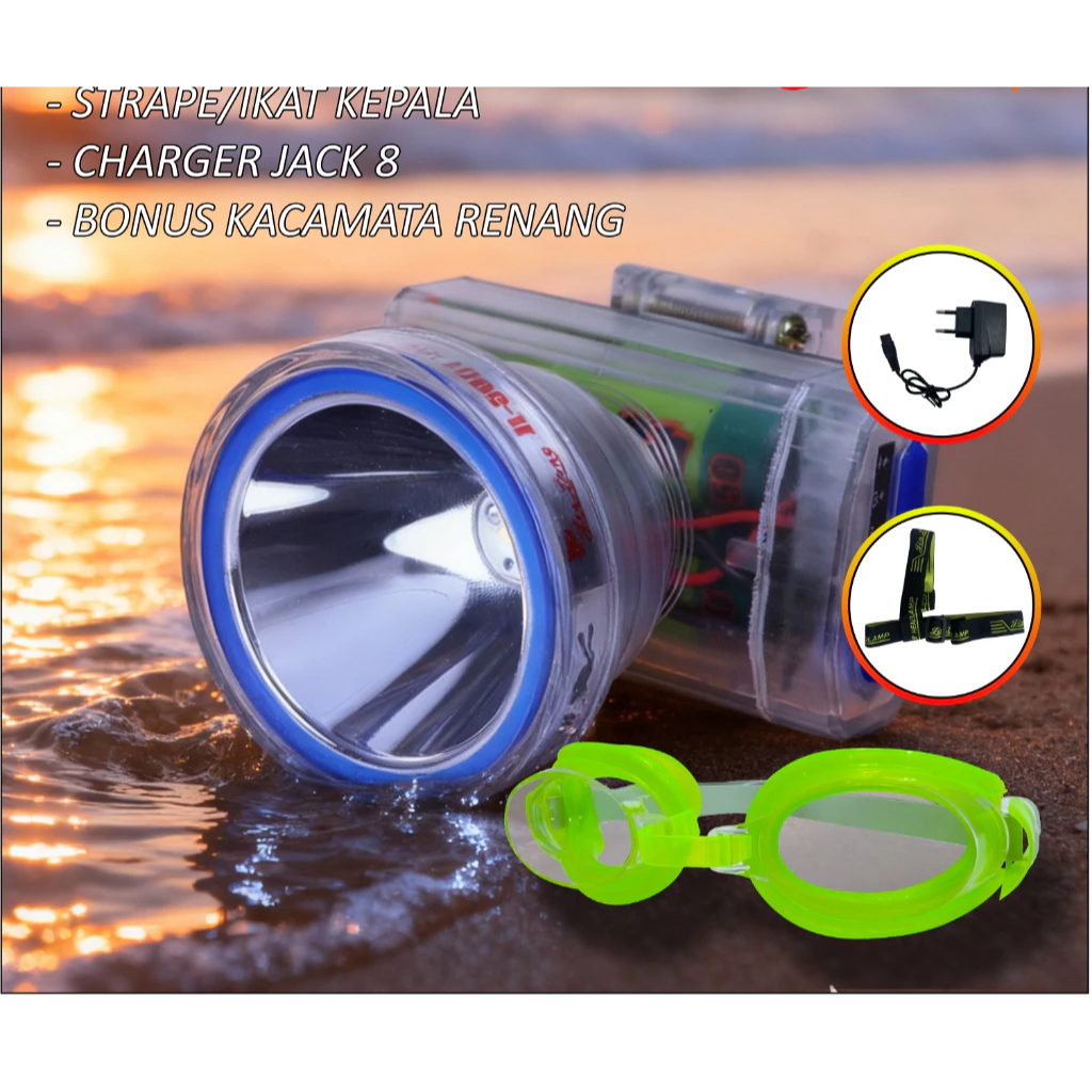 TERLARIS Jinlong jl-5601 senter kepala menyelam 120watt original cahaya putih kedalam 200meter