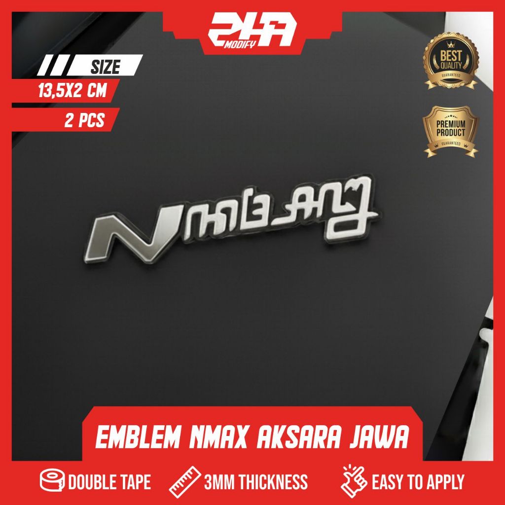 EMBLEM NMAX AKSARA JAWA LOGO NMAX JAWA 3D BUKAN STIKER EMBLEM TIMBUL MOTOR NMAX GOLD SILVER YAMAHA N
