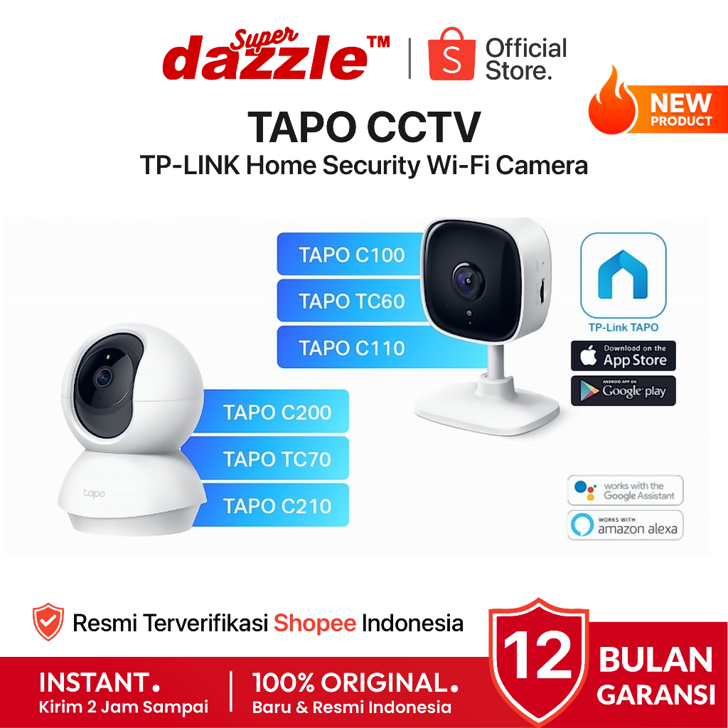 [ TERLARIS ] TPLINK TAPO Smart CCTV 4K 2K Wifi IP Camera 1080P HD Original 100% Resmi Official Store