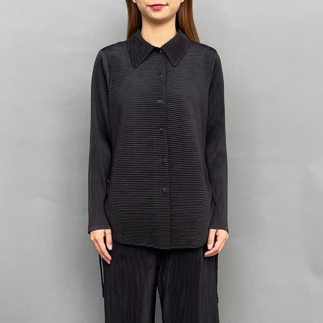 Magnolia Collection Atasan Wanita Blouse Plisket Drawstring Hitam