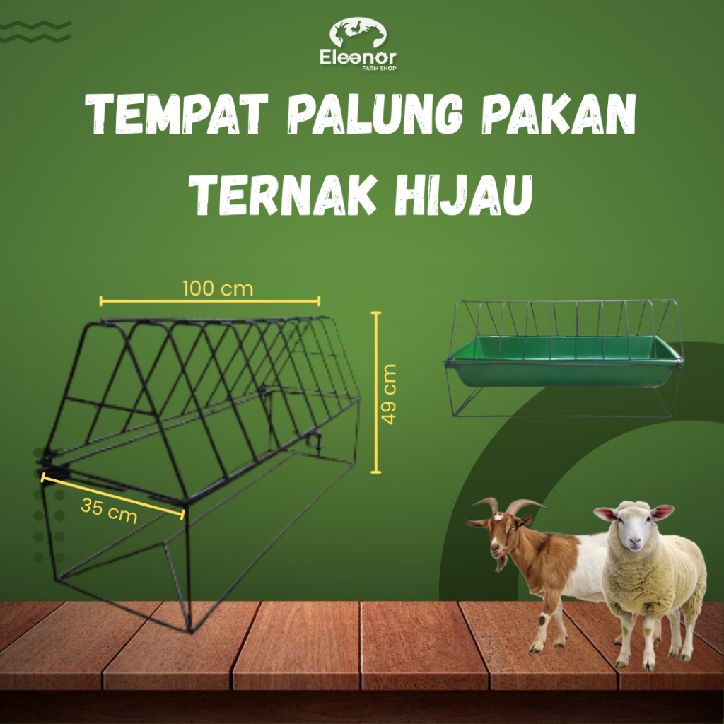 Tutup Palung Pakan Anakan Domba Kambing Palung Hijau