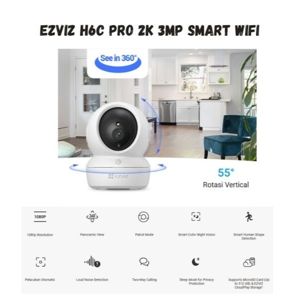 Ezviz H6C Pro 2K 3MP Smart Wifi