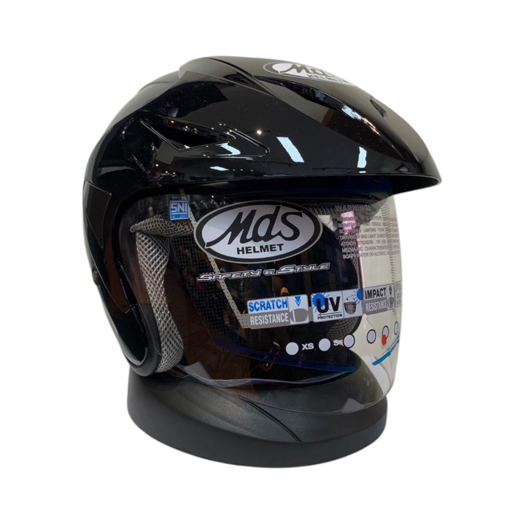 HELM MDS PROTECTOR R SOLID BLACK (NO LOCK) (CLEAR)