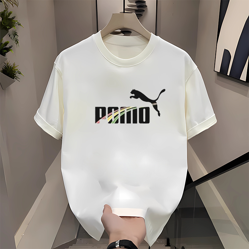 COD Kaos Hitam Pria Desain Logo Puma Klasik untuk Gaya Olahraga Kasual