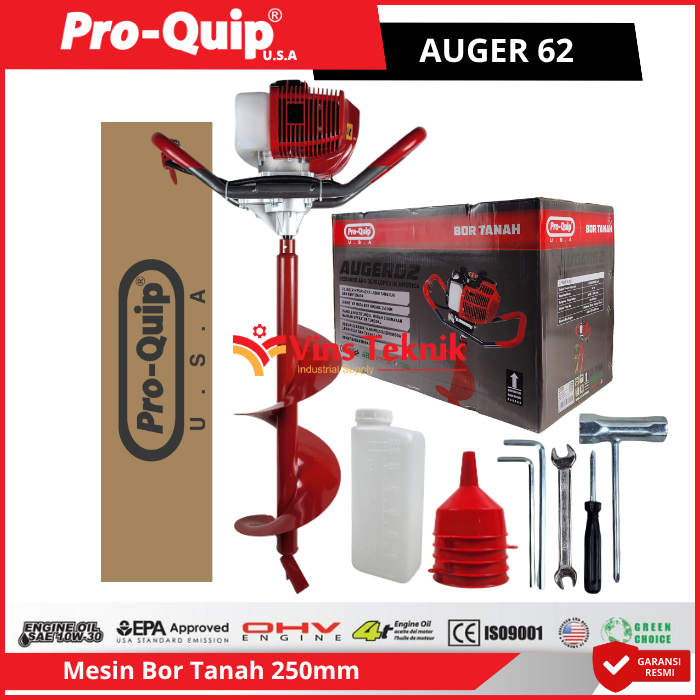 PROQUIP AUGER62 Mesin Bor Tanah Biopori 25CM Auger Earth AUGER 62