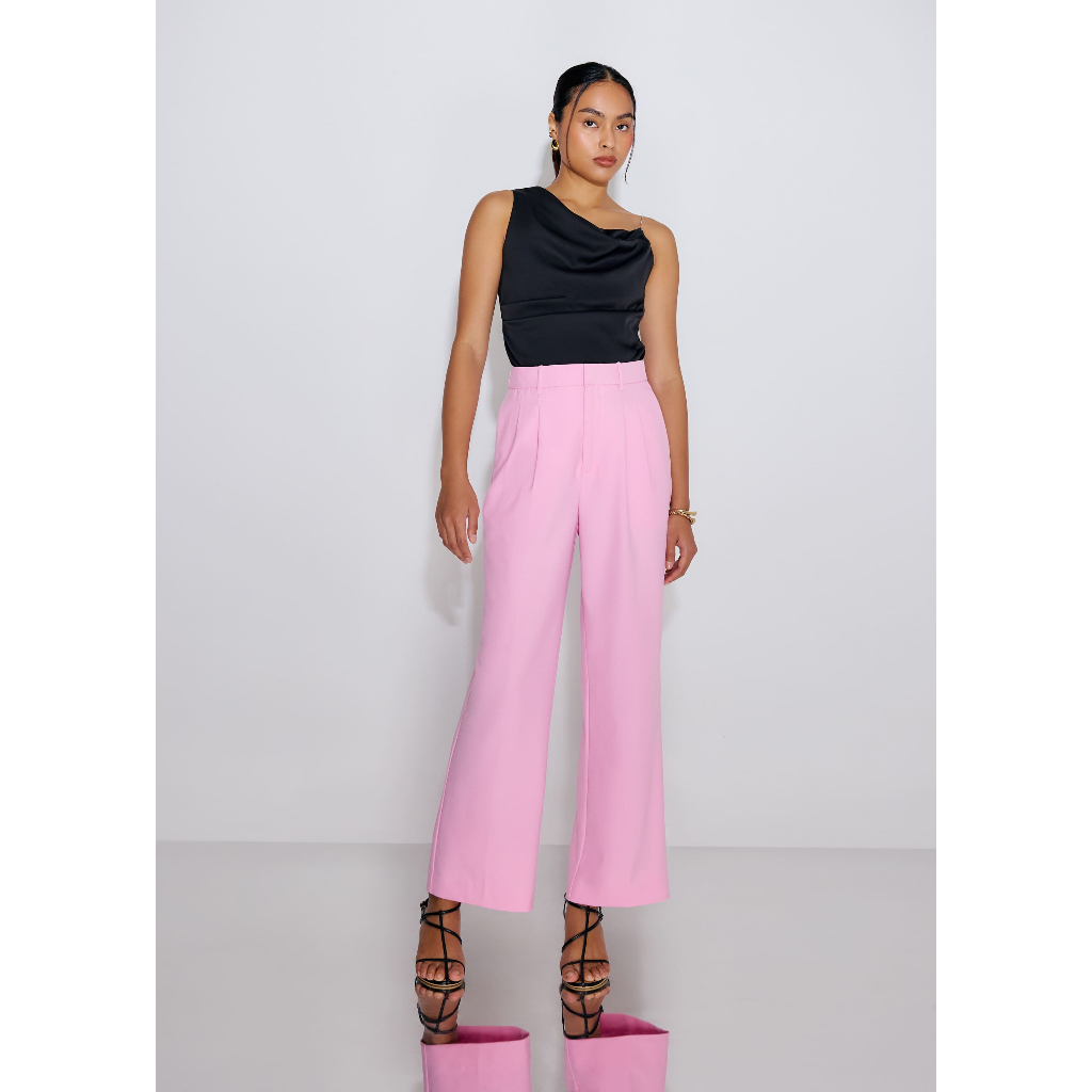 Love Bonito - Celana Panjang Wanita - Lana Relaxed Tailored Pants - Bubbblegum Pink