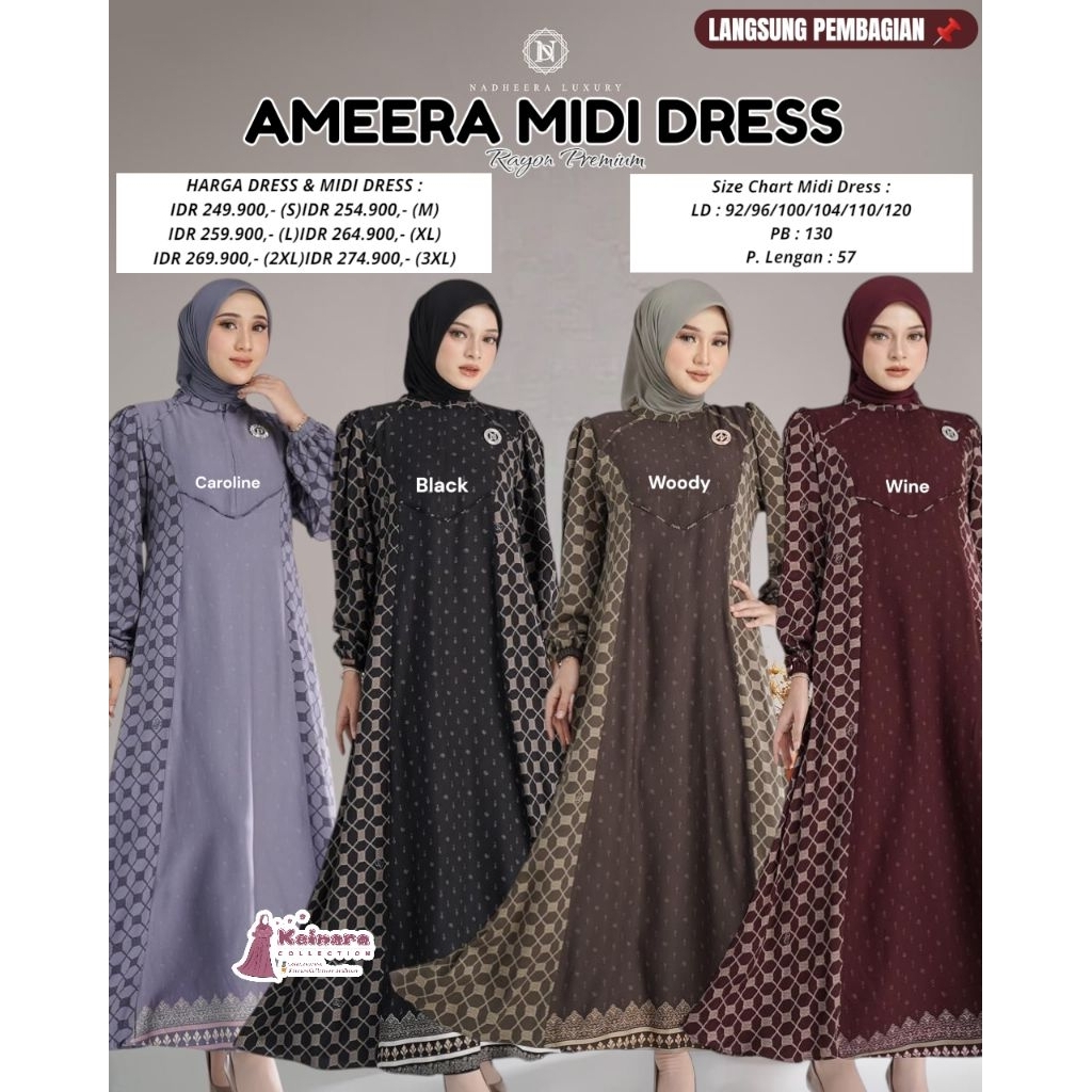 AMEERA MIDI DRESS NADHEERA LUXURY