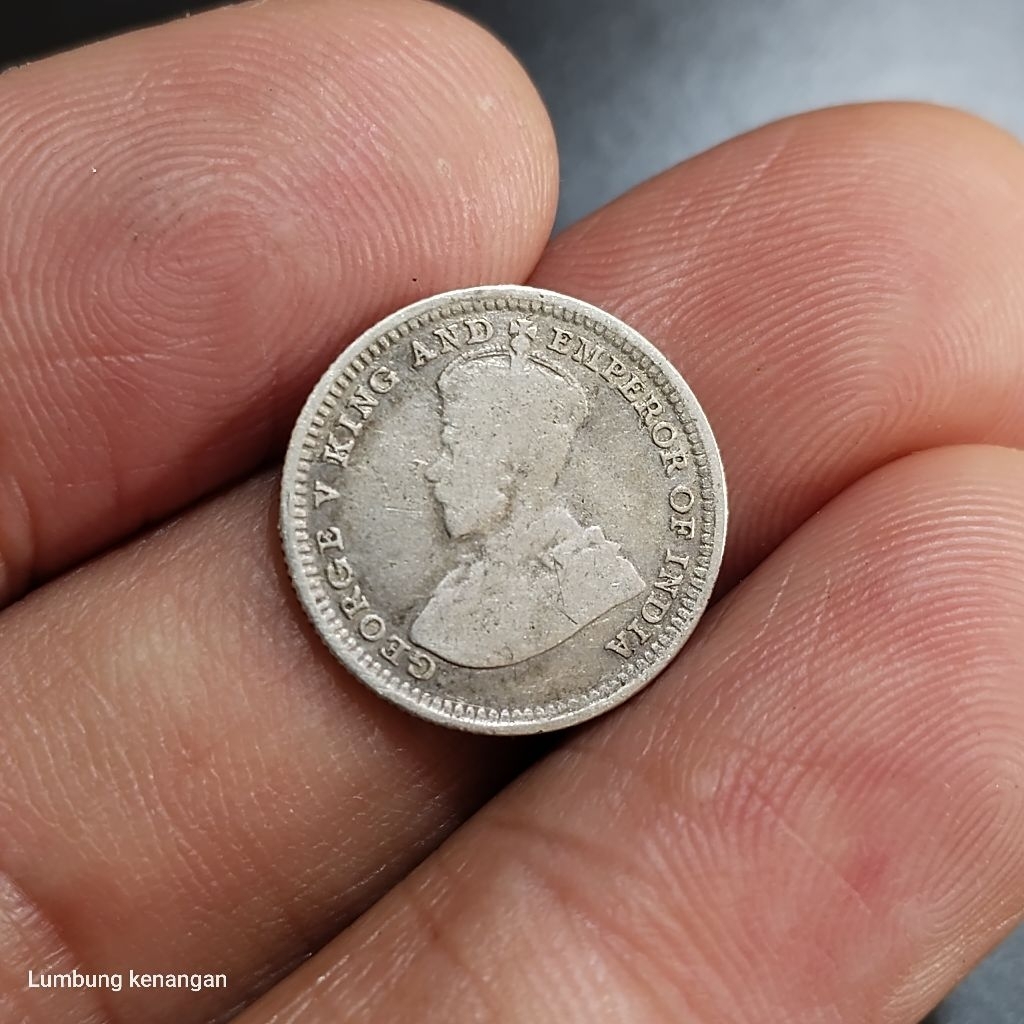 koin silver Straits Settlements 5 Cents Raja George koin perak
