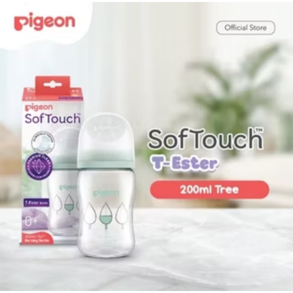 Pigeon SoftTouch T-Ester Bottle Wide neck 0+ 200ml ~Green
