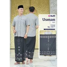 SARUNG MUTIF Peralatan Sholat Pria Terbaru 2025 Batik Usman WARNA BLACK