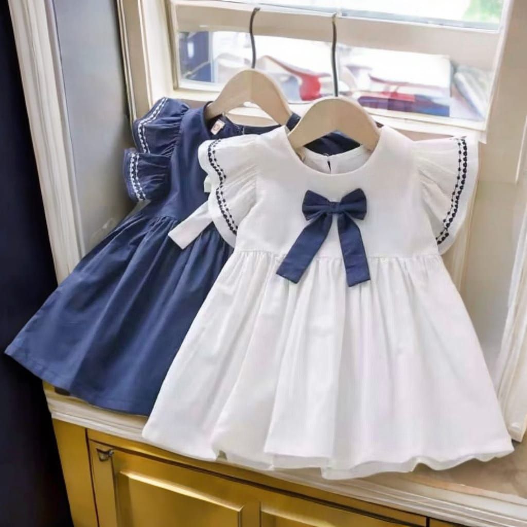 Dress Anak Perempuan Ribbon Elegant – Gaun Pesta & Harian Model Korea