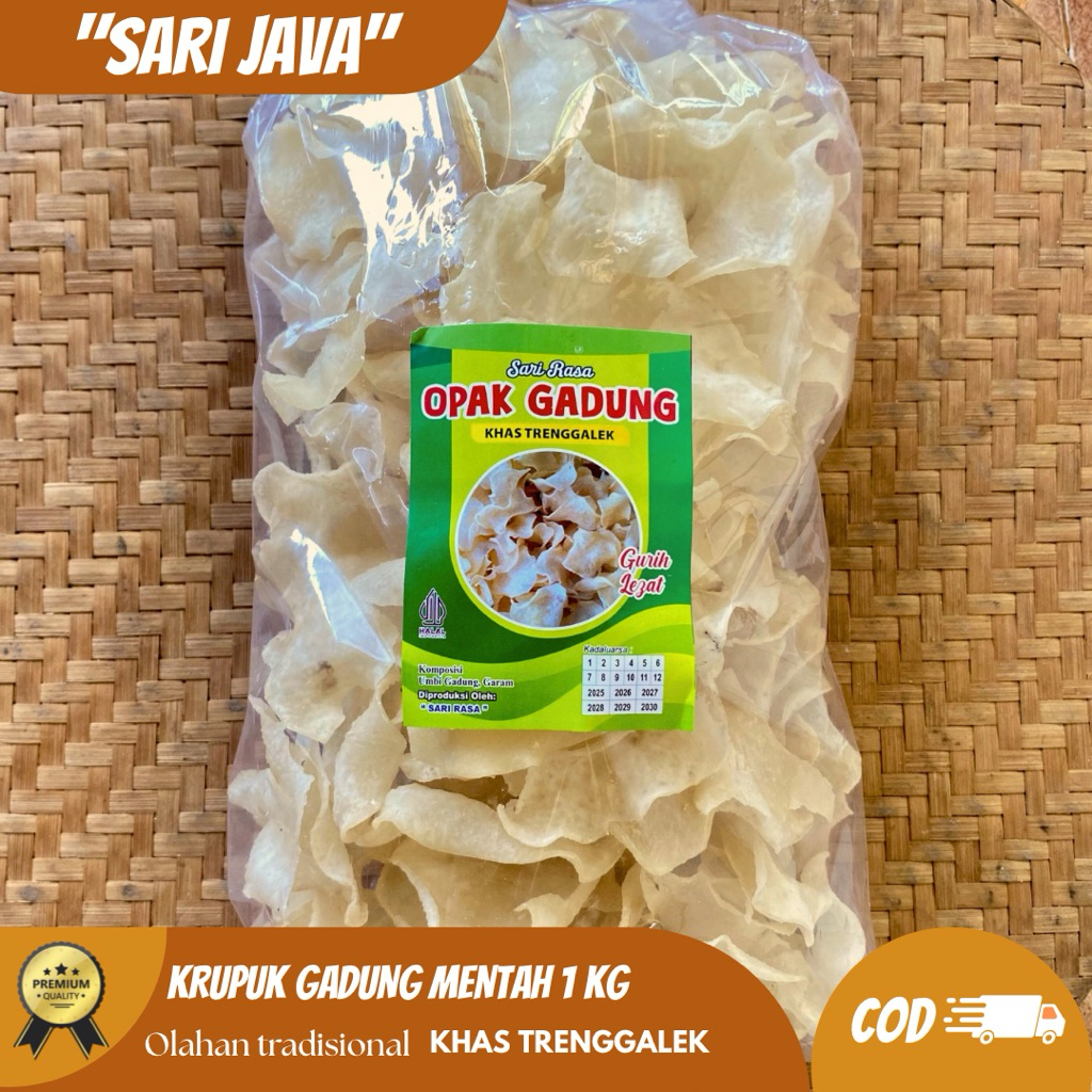 Krupuk gadung mentah 1kg asli khas Trenggalek