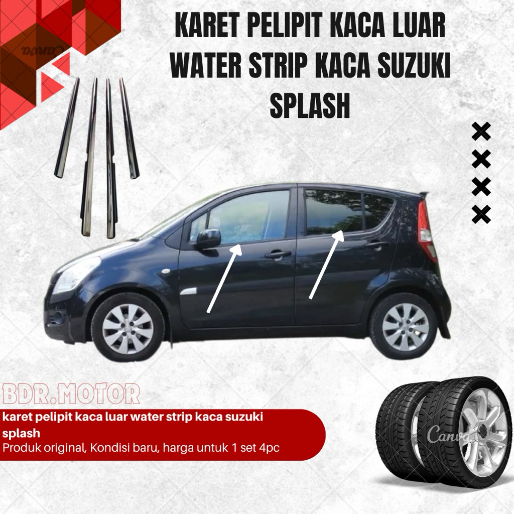 karet pelipit kaca luar water strip kaca suzuki splash