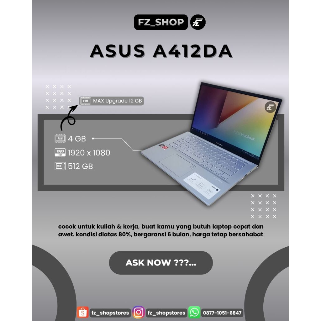 ASUS LAPTOP A412DA | A412D