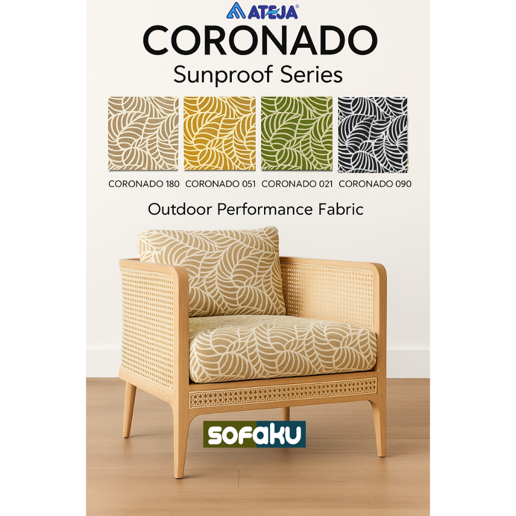 Promo Coronado Ateja Sunproof - Kain Bahan Ateja Olefin - Kain Sofa Mebel Outdoor Sunproof Uv