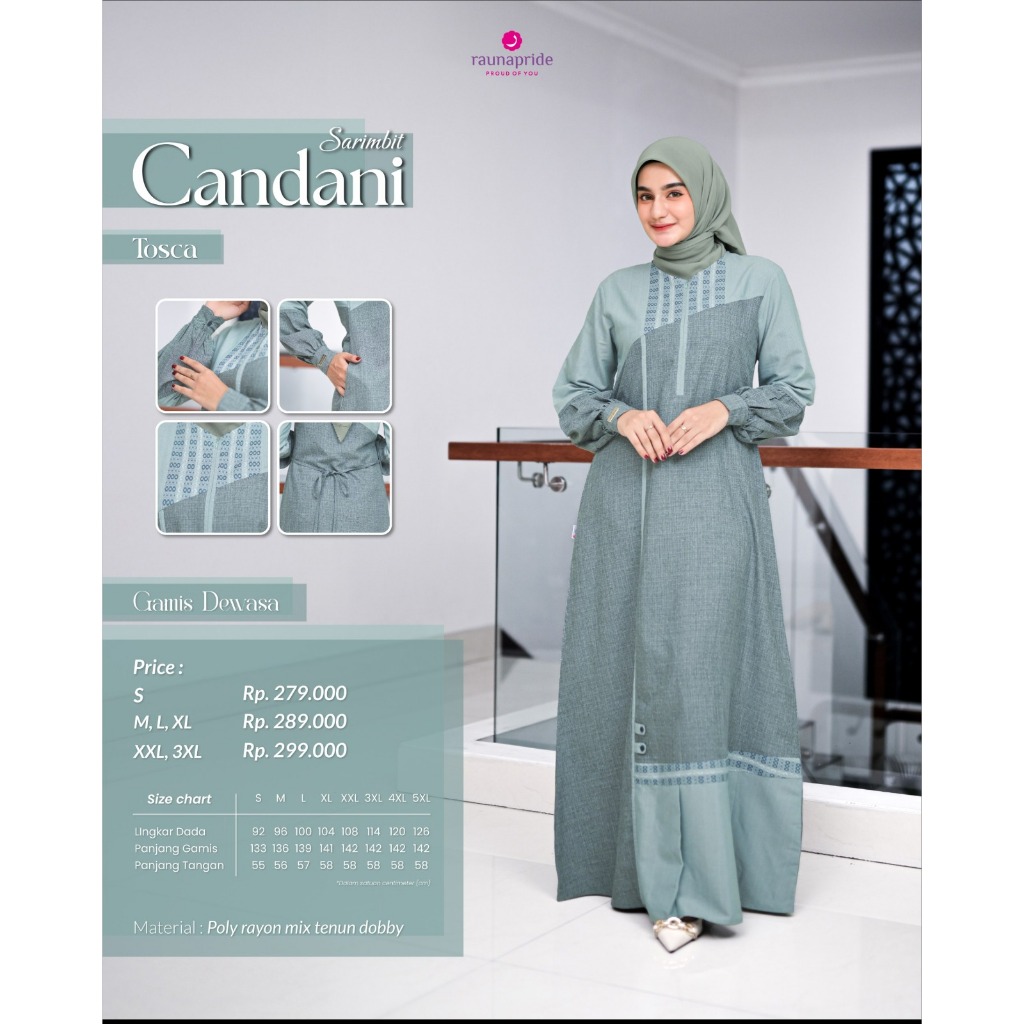 GAMIS CANDANI TOSKA - Raunapride - Baju Sarimbit Keluarga Muslim Terbaru Series 2026  Family Set FAM