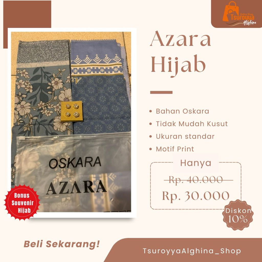 Hijab Azara Osaka 30rb dapat 2 Pcs