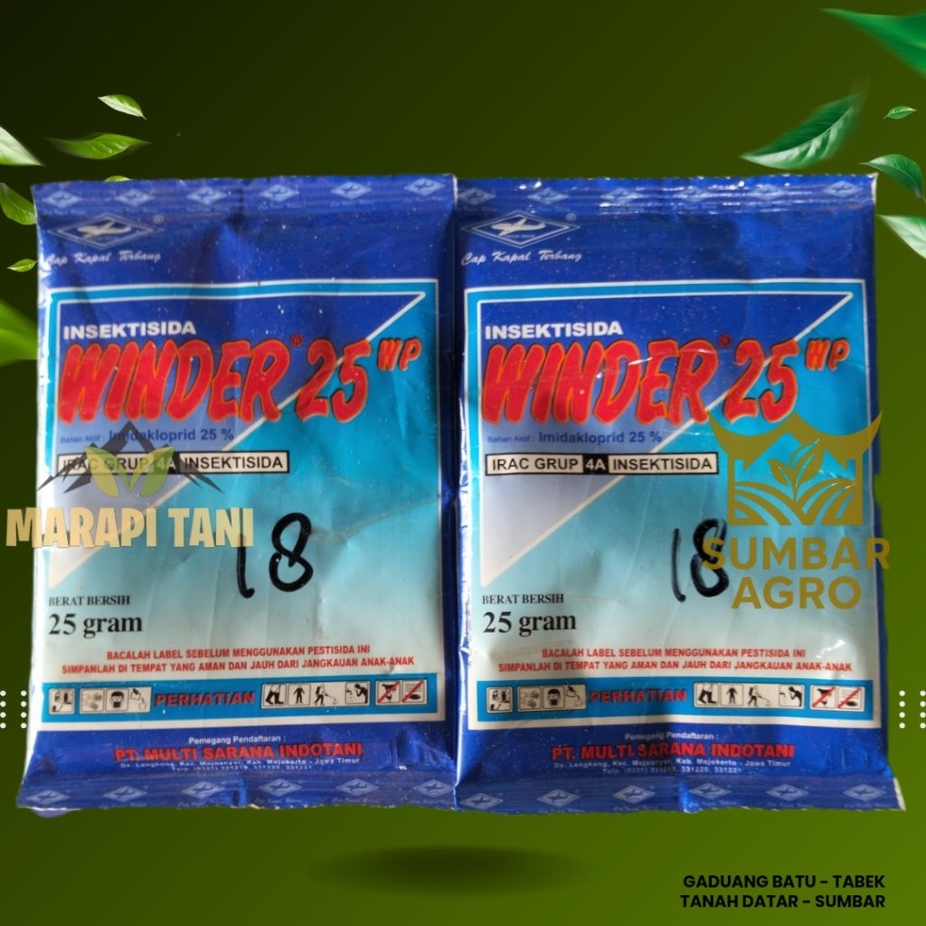 WINDER 25gr // Insektisida sistemik // hama kutu daun, kutu kebul, thrips // imidakloprid 25wp