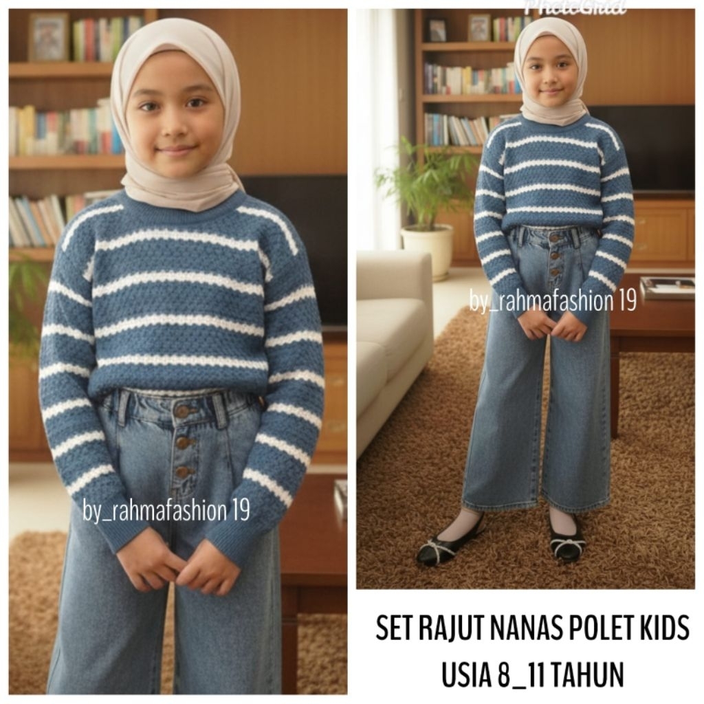 Set Rajut Nanas Polet Anak Perempuan Usia 8_11 Tahun Fashion Terbaru