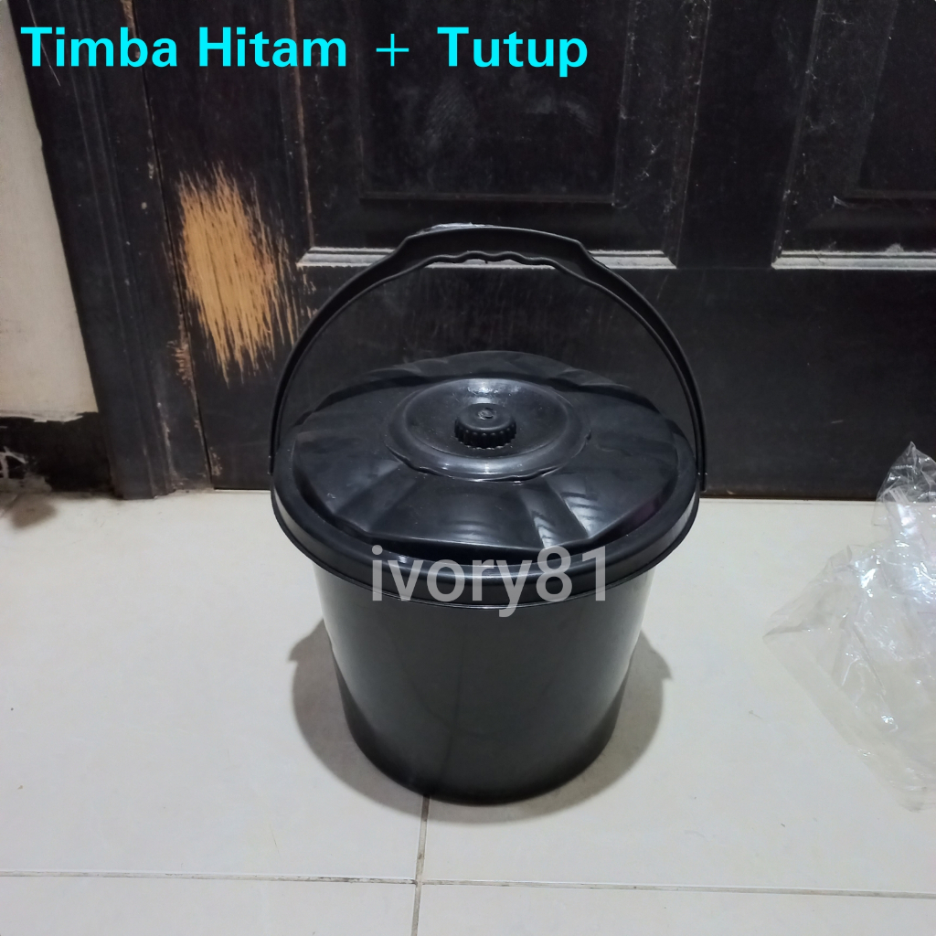 1PCS Timba hitam + tutup timbo hajatan berkatan syukuran ember gagang plastik serbaguna