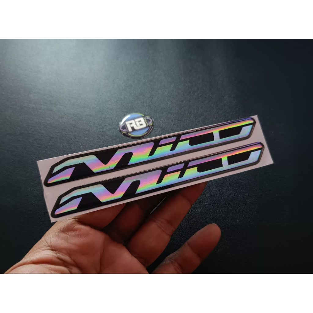 Dua pcs emblem Yamaha Mio timbul lentur 3D emblem motor Yamaha mio
