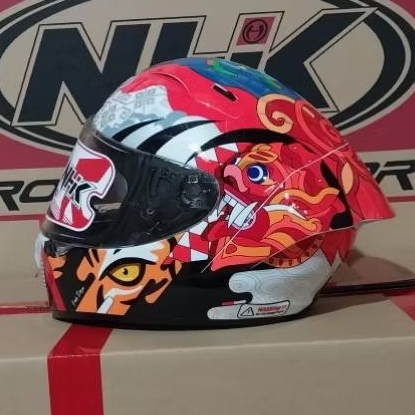 Helm Full Face NHK GPR-Tech Street Bo Ben Mandalika Black Glossy Size S M L XL XXL