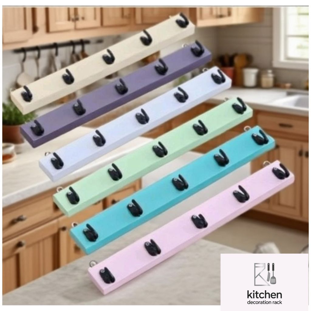 GANTUNGAN BAJU KAPSTOK KAYU HANGER GANTUNGAN KAMAR MANDI 40CM