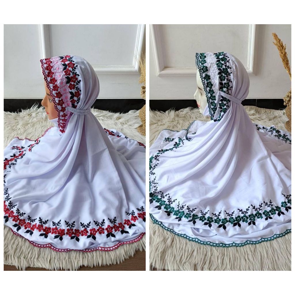 Mukena Terusan Panjang Motif Bordir