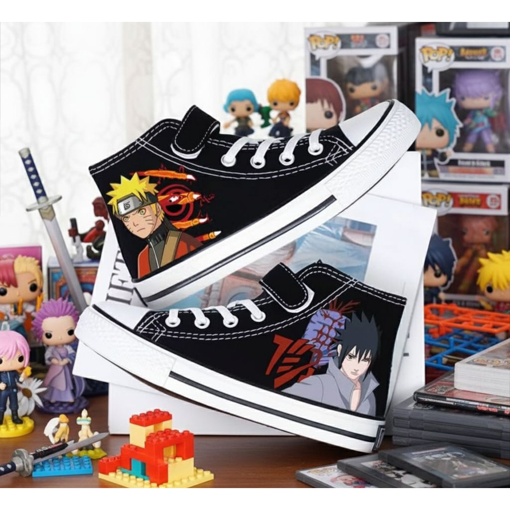 sepatu sneakers cwo anime naruto buat anak skolah SD SMP atau jalan jalan