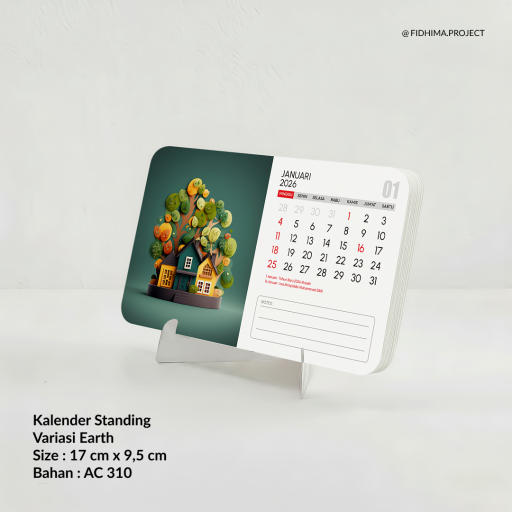 KALENDER MEJA 2026 | KALENDER CUSTOM | Kalender Standing Custom Foto