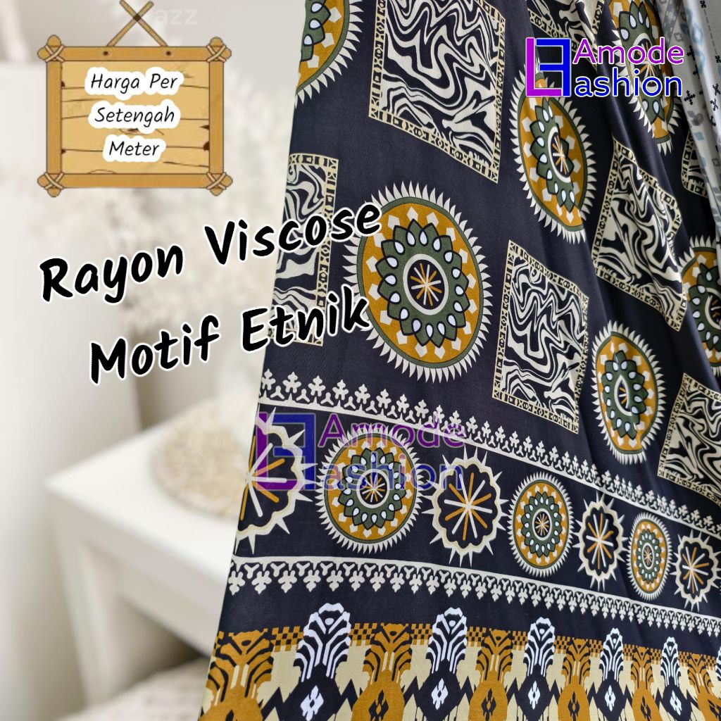 Kain Katun Rayon Viscose Premium Motif Etnik