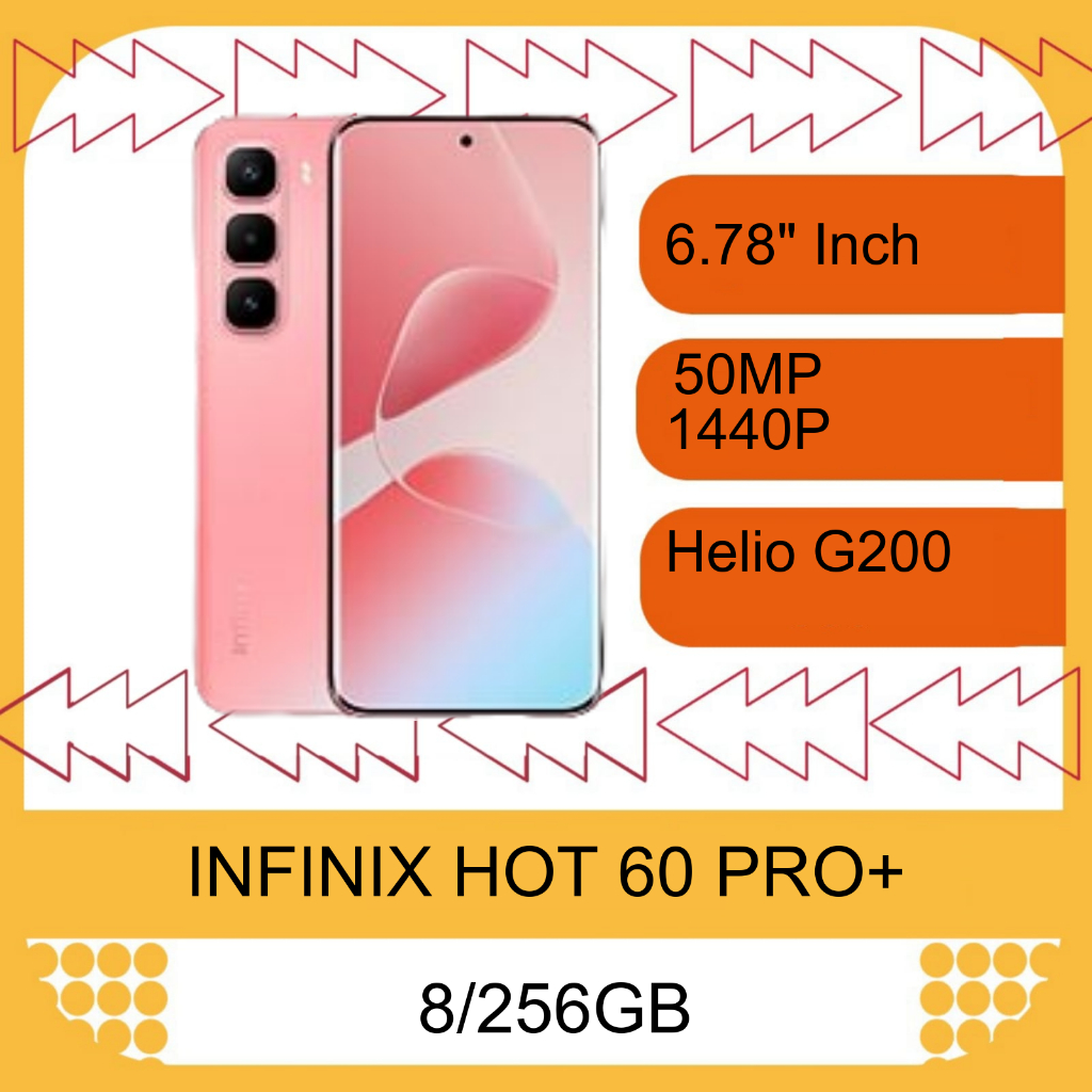 INFINIX HOT 60 PRO+ RAM 8/256GB, 8/128GB - FREE AKSESORIS - GARANSI RESMI - HANDPHONE - SMARTPHONE