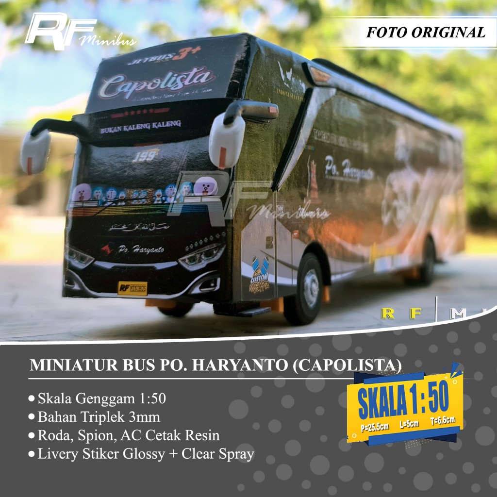 Miniatur Bus Po. Haryanto Jetbus 3 (Capolista) Skala 1:50
