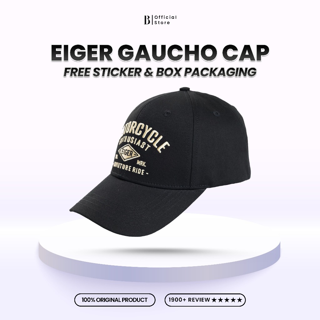 Topi EIGER Guacho Cap Black Hitam Olive Pria Wanita